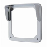 Chrome LED Square Light Bezel With Visor - United Pacific