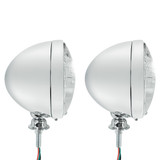 7" Chrome Dietz Style Headlight With 12 Volt 6014 Sealed Beam Bulb