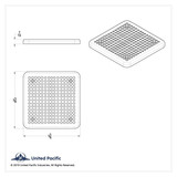 Chrome 5-5/8" Square Speaker Covers Kenworth Truck Pair