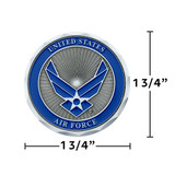 1-3/4" Air Force Military Medallion - Chrome Truck Cab Emblem