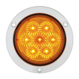 7 LED 4" SS Flange Turn Signal Light - Amber LED/Amber Lens