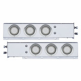 2-1/2" Bolt Pattern SS Spring Loaded Rear Bar W/6X 4" Red LED Mirage Lights & Visor -Red Lens (Pair)