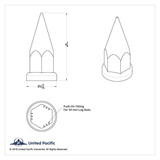 33mm Chrome Spike Lug Nut Covers - Semi Truck Push-On (10-Pack)