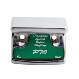 Chrome PTO Switch Guard with Green Sticker - Freightliner International