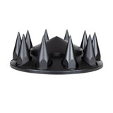 Pointed Front Axle Cover With 33mm Spike Thread-On Nut Covers - Matte Black