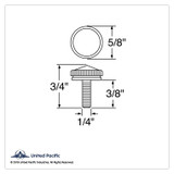 6mm CB Radio Mounting Bolt w/ Clear Crystal - Chrome (2-Pack)