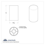 33mm x 3-1/2" Chrome Plastic Cylinder Nut Cover - Thread-On (Bulk)