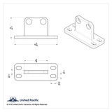 Stainless Steel Straight Exhaust Bracket - Peterbilt 359/379