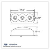 3 LED Reflector Light (Clearance/Marker) - Amber LED/Amber Lens