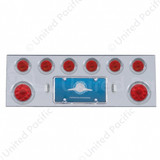SS Rear Center Panel With Two 10 LED 4" Lights & 6X 13 LED 2.5" Lights & Visors -Red LED & Lens