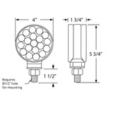 34 LED Single Stud Reflector Double Face Turn Signal Light - Amber & Red LED/Clear Lens