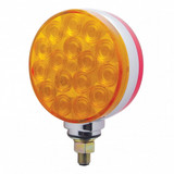34 LED Single Stud Reflector Double Face Turn Signal Light - Amber & Red LED/Amber & Red Lens