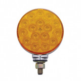 34 LED Single Stud Reflector Double Face Turn Signal Light - Amber & Red LED/Clear Lens