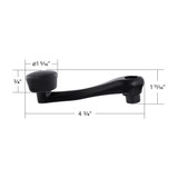 Black Die-Cast Window Crank Handle 3/8" Square - Semi Truck