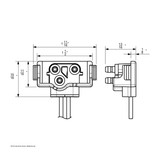 3 Wire Pigtail With 3 Prong Right Angle Plug - 12" Lead (Retail)