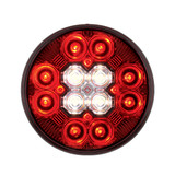 4" Round Combo Light With 12 LED Stop, Turn & Tail & 16 LED Back-Up - Red LED/Clear Lens