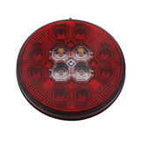 4" Round Combo Light With 12 LED Stop, Turn & Tail & 16 LED Back-Up - Red LED/Clear Lens