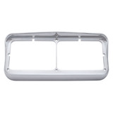 Chrome Plastic Rectangular Dual 4" X 6" Headlight Bezel With Visor