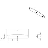 3" X 14" Chrome Standard Bottom Mud Flap Plate - Welded Stud