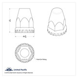 1-1/2" X 2-3/4" Chrome Plastic Original Nut Cover - Push-On (Bulk)