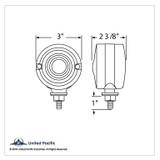 15 LED 3" Dual Function Single Face Light - Amber LED/Amber Lens