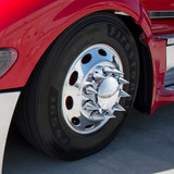 Dome Axle Cover Combo Kit With 33mm Spike Thread-On Nut Covers & Nut Cover Tool - Chrome