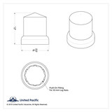 Chrome Plastic Pointed Nut Covers 1-1/2" x 3" Push-On (20-Pack)