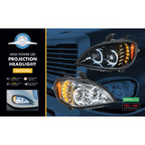 LED Chrome Projection Headlight Freightliner Columbia Driver Side