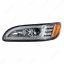 Chrome Projection Headlight With LED Sequential Turn & DRL For 2005-2015 Peterbilt 386- Driver