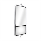 7" X 16" 430 Stainless Steel West Coast Style Mirror With Convex Lower Mirror - Non Heated