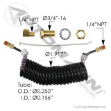 Professional Sliding Coiled Air Hose Kit for Semi Trucks