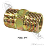 Steel Hex Nipple 3/4 NPT Thread - Heavy Duty Truck Fitting