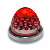 Watermelon LED Clearance Light - 19 Diode Red Chrome Marker