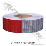 18" Red/White Reflective Tape Roll 150ft - 7 Year DOT Grade