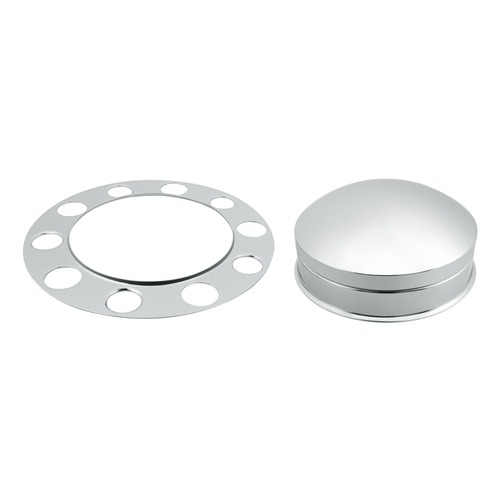 Chrome Dome Front Axle Cover 3PC Kit For Aluminum Wheel