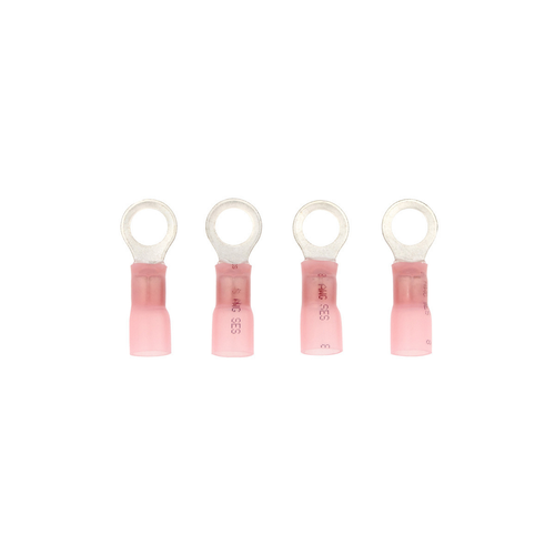 8 AWG #10 Stud CS Heat Shrink Ring Terminal - Pink (4-Pack)