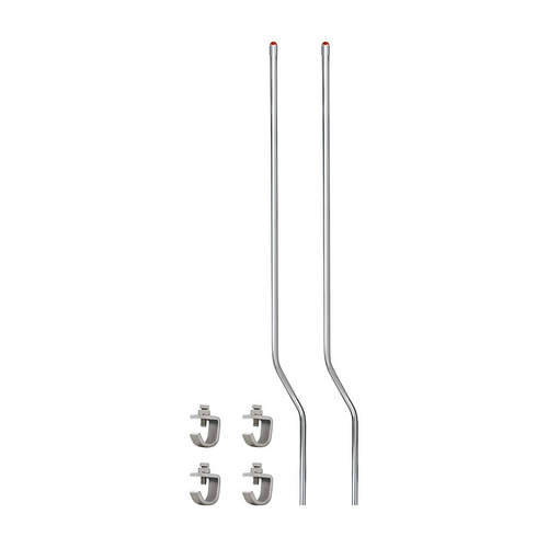 Stainless Bumper Guide Kit With Dome Lens Top - Amber Lens (Pair)
