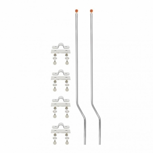 Stainless Bumper Guide Kit With Skull Top - Amber (Pair)