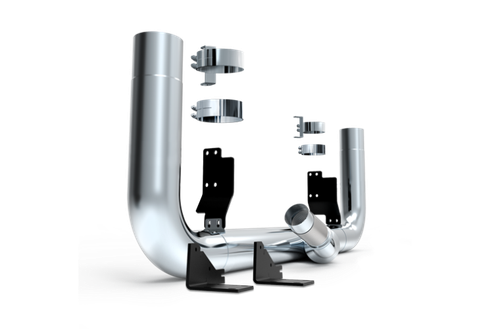 8 Inch Diameter Exhaust Kit and DPF Relocate Kit for Peterbilt 389 trucks.