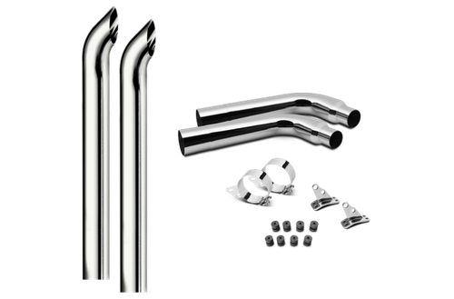 7 Inch Dia Hoosier Tip Exhaust Kit with 108 Inch Tall One Piece Top Pipe PB