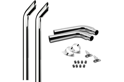 6 Inch Dia Cowboy Tip Exhaust Kit with 120 Inch Tall One Piece Top Pipe PB