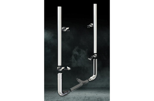 8 Inch Dia Stove Pipe Tip Exhaust Kit with 114 Inch Tall One Piece Top Pipe PB