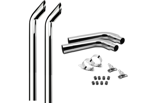 7 Inch Dia Cowboy Tip Exhaust Kit with 96 Inch Tall One Piece Top Pipe PB
