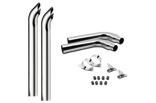 6 Inch Dia Hoosier Tip Exhaust Kit with 96 Inch Tall One Piece Top Pipe PB