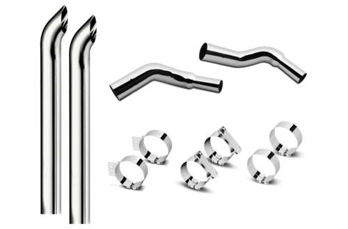 8 Inch Dia Hoosier Tip Exhaust Kit with 96 Inch Tall One Piece Top Pipe KW