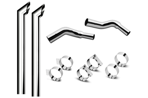 8 Inch Dia Desperado Tip Exhaust Kit with 120 Inch Tall One Piece Top Pipe KW