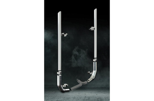 7 Inch Dia Slash Cut Tip Exhaust Kit with 108 Inch Tall One Piece Top Pipe KW