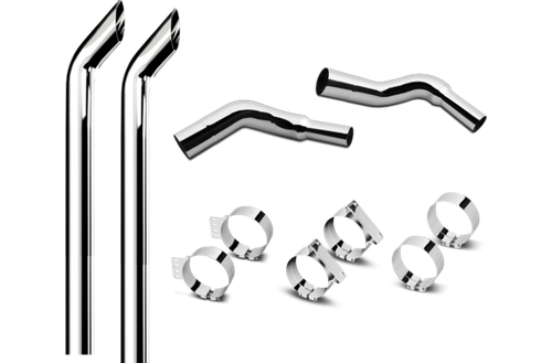 7 Inch Dia Cowboy Tip Exhaust Kit with 120 Inch Tall One Piece Top Pipe KW