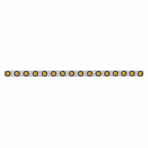 79-1/2" Stainless Bumper Light Bracket With 16X 9 LED 2" Light & Grommets - Amber LED/Amber Lens