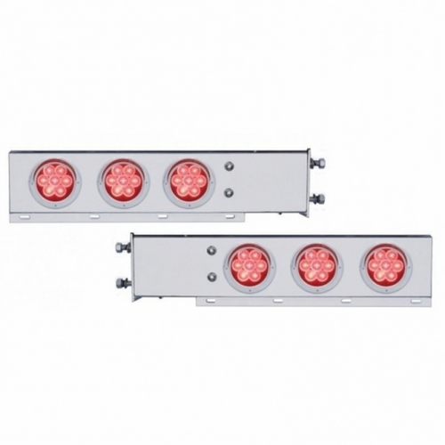 3-3/4" Bolt Pattern Chrome Spring Loaded Light Bar With 6X 4" 7 LED Lights (Pair)